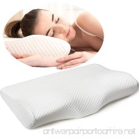 EPABO Contour Memory Foam Pillow Orthopedic Sleeping Pillows  Ergonomic Cervical Pillow For Neck Pain - For Back Sleepers Side Sleepers and Stomach Sleepers (Free Pillowcase Included) - B07BKVG42X