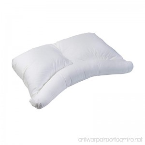 HealthSmart Side Sleeper Pillow with Curved Center Lobe Relieves Neck Pain Hypoallergenic 24 x 7 x 16 White - B008DVRKJM