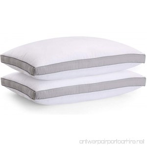 Utopia Bedding Gusseted Pillows Standard/Queen (18 x 26 inches) Pack of 2 Premium Bed Pillows With Grey Gusset - B071VZKWN1