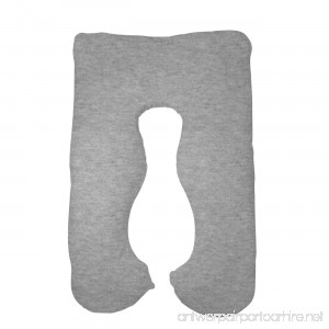 Betty Dain Stretch Jersey U-Shaped Pregnancy / Maternity Pillowcase (Back 'N Body Compatible) Made in USA Heather Gray - B076TBF6QD