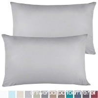 Empyrean Bedding Set of 2 Premium Standard-Size Pillowcases Microfiber Linen  Hypoallergenic & Breathable Design  Soft & Comfortable Hotel Luxury - Silver Light Gray - B06XP3H9KT