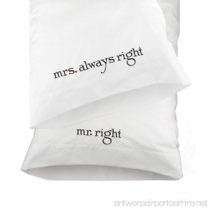 Hortense B. Hewitt Wedding Accessories Mr. and Mrs. Right Pillowcases Set of 2 - B000PI1JIE