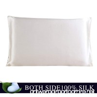 JULY SHEEP-King size Pure Silk Pillowcase Natural 100% Mulberry Silk 19 momme  600 thread count for Hair&Facial beauty with Hidden Zipper-Ivory White king(20 x 36 inches) - B071R19CRC