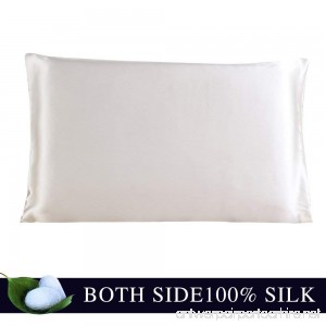 JULY SHEEP-King size Pure Silk Pillowcase Natural 100% Mulberry Silk 19 momme 600 thread count for Hair&Facial beauty with Hidden Zipper-Ivory White king(20 x 36 inches) - B071R19CRC