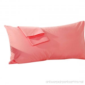 uxcell Body Pillowcase Pillow Cover Egyptian Cotton 250 Thread Count 1-Piece Fits 20 x 48 Inches Coral Color - B073VB4WFP