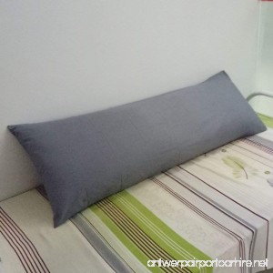 YAROO Envelope Body Pillowcase 100% Cotton 250 Thread Count 1 Piece Fits 21 x 54 Body Pillow Dark Gray. - B07449GKZ3
