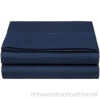 Cathay Luxury Silky Soft Polyester Single Flat Sheet  Twin Size  Navy Blue - B008CMY6GM