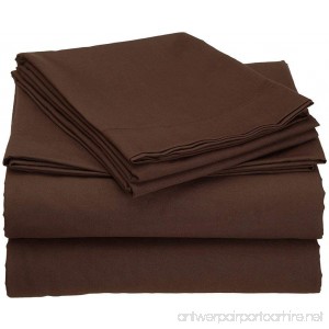 Chocolate Solid (48X75) Three Quarter Size Ultra Soft Natural 4 PCs Bed Sheet Set 15 Deep Elastic All Round 100% Cotton 400-Thread-Count Extremely Stronger Durable By Aashi - B072ZYSW8S