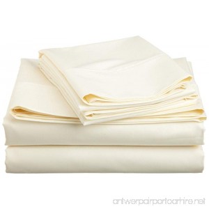 Hotel Quality JB Linen 500-Thread-Count Pure Egyptian Cotton Super Soft 1 PC Flat Sheet/Top Sheet California King Solid Ivory With Wholesale Price - B01MCVVKL2
