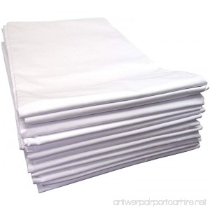 Linteum Textile Supply SPA & MASSAGE TWIN FLAT SHEETS 250 Thread Count 66x108 in. 12-Pack White - B01LZUKMND
