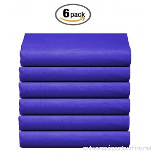Meraki Ultra-Soft 1800 Series Microfiber Solid Flat Sheet (Pack of 6 Twin Royal Blue)- Top Sheets Brushed Microfiber Linen - Hypoallergenic Bedding Bedroom Essentials - B07FN7J62H