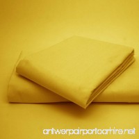 Natural Bed Sheets ( 1-PC ) Flat Sheet Only - Yellow Color Egyptian Cotton 400 Thread Count  Solid : Pattern  Flat Sheet Perfect Fit Twin XL Size - B077RCRXGD