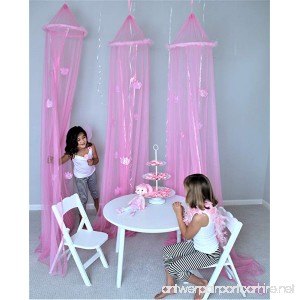 Butterfly Craze 3 pcs Girls Light Pink Princess Play Tent and Bed Canopy Set - B01IFUVEII