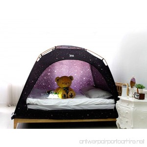 CAMP 365 Child's Indoor Privacy and Play Tent on Bed Sleep Cozy in Drafty Room (Double Starlight) - B07198PM26