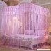 Mengersi 4 Corner Post Princess BedCurtain Canopy Mosquito Net For Girls Bed Canopies (Pink Queen) - B077SHNGZZ