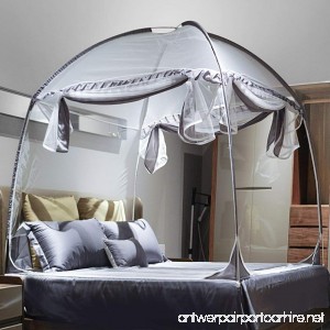 Mengersi Bed Canopy Mosquito Net Tent With Canopy Frame For Boys Kids (Twin Extra Long Gray) - B07FNH3SWG
