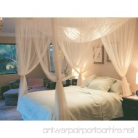 NEW White 4 Corner Post Bed Canopy Mosquito Net Full Queen King Size Netting Bedding - B01G9R7SFC