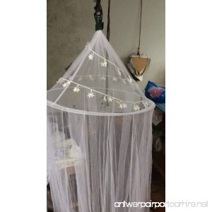 OctoRose DIY 3.75 yard Star Lace enclosed White Hoop Bed Canopy Mosquito Net Fit Crib Twin Full Queen King - B004RUJ98I