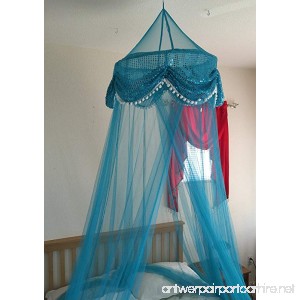 OctoRose ® Sequins Bed Canopy Mosquito Net for All Size Bed Dressing Room Out Door Events (Teal Blue) - B00VJ0BSZ6