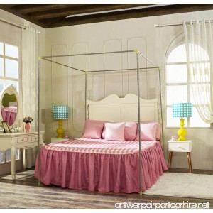 Stainless Steel Canopy Bed Frame Four Corners SINGLE/TWIN/Extra Long TWIN-XLSize - B079GN9173