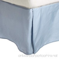 100% Brushed Microfiber Bed Skirt  Queen  Light Blue  Wrinkle Resistant  Pleated Corners - B00RMJIKS6