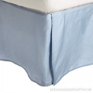 100% Brushed Microfiber Bed Skirt Queen Light Blue Wrinkle Resistant Pleated Corners - B00RMJIKS6