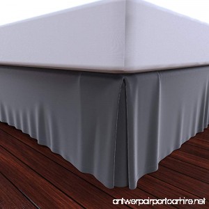 Bed Skirt by Royal - 100% Cotton Pleated Bed Skirt (Queen Grey) - B017LMR5S4
