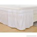 bedskirts ruffle - Three Sides Fabric - Wrap Around Bed Skirt Microfiber Elastic Dust Ruffle - 16 Inch Drop Easy Fit Wrinkle and Fade Resistant Hotel Quality Fabric - (Short Queen/Queen White) - B07F36NMVP