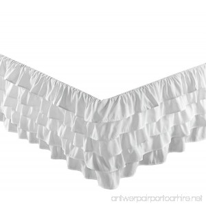 Chezmoi Collection Ella 15 Drop Multi Ruffle Waterfall Bed Skirt (Full White) - B00MMTCML2