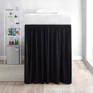 DormCo Extended Bed Skirt Twin XL (3 Panel Set) - Black - B072JCKM3R