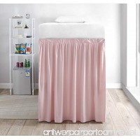 Extended Dorm Sized Bed Skirt Panel with Ties (1 Panel) - Rose Quartz (For raised or lofted beds) - B07DWJ1X6N