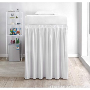Extended Dorm Sized Bed Skirt Panel with Ties (1 Panel) - White (For raised or lofted beds) - B07DWHLH6N
