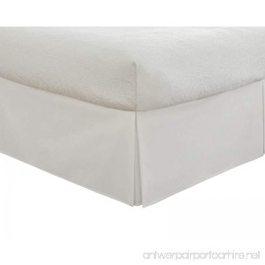 Fresh Ideas Tailored Poplin Bedskirt 14-Inch Drop Queen White - B002X79XO2