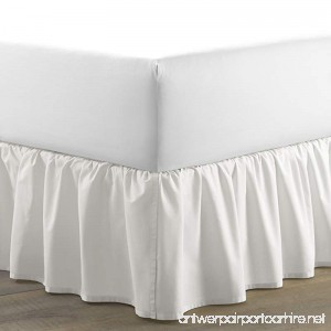 Laura Ashley LA Solid Ruffled Bed Skirt Queen White - B01B9PZV9Y
