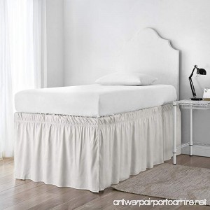 Ruffled Dorm Sized Bed Skirt - Jet Stream - B07DJSV7JK
