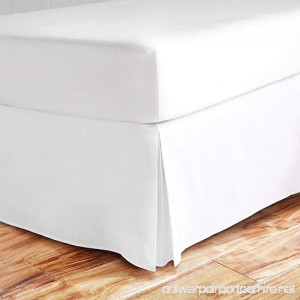 sculpture King Bed Skirt 16 inch Drop 600-Thread Count 100% Long Staple Cotton 1pc Split Corner Bed Skirt King Size 16 inch Drop White With Plates Perfect For All Bed Types - B07BS4BV55