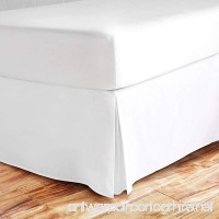 sculpture Queen Bed Skirt 15 inch Drop 600-Thread Count 100% Long Staple Cotton 1pc Split Corner Bed Skirt Queen Size 15 inch Drop White With Plates Perfect For All Bed Types - B07BSC64XQ