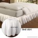 Single Eyelet Ruffled Bed Skirt Wrap Around Easy Fit Cotton Embroider Bedspread Queen Dust Ruffle Mattress Cover - B07BN1G5Y9