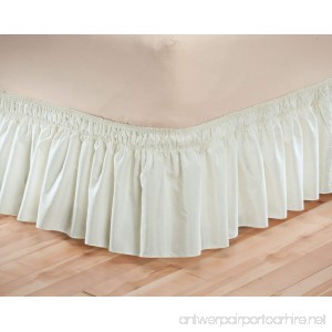 Solid Wrap Around Elastic Bed Skirt by OakRidge ComfortsTM Queen King Beige - B015HE1YIK