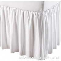 SPLIT Corner Ruffle Bed Skirt Solid WHITE 600 TC Egyptian Cotton QUEEN (60" W x 80" L) With 22" Drop Length. - B06XZGGVG5