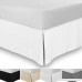 SRP Bedding Real 210 Thread Count Split Corner Bed Skirt / Dust Ruffle Queen Size Solid White 17 inches Drop Egyptian Cotton Quality Wrinkle & Fade Resistant - B01GAITWS6