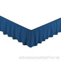 Super Soft Solid Brushed Microfiber 14" Elastic Bed Skirt/ Dust Ruffle - by Sheets & Beyond (Twin/Full  Navy) - B079J5K9PC