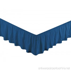 Super Soft Solid Brushed Microfiber 14 Elastic Bed Skirt/ Dust Ruffle - by Sheets & Beyond (Twin/Full Navy) - B079J5K9PC