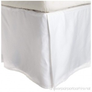 Superior 100% Premium Combed Cotton Bed Skirt with 15 Drop Classic Pleated Sides and Split Corners to Accommodate Bed Posts White - Queen - B005TP63JI