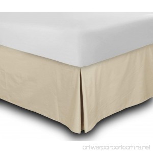 Utopia Bedding Cotton Sateen Bed-Skirt (Queen Beige) - 100% Long Staple Fiber - Durable Comfortable and Abrasion Resistant Quadruple Pleated Cotton Blended Platform - B00JEIJQVI