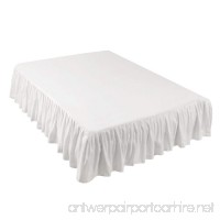 uxcell Bed Skirt Brushed Polyester Pleated Styling  with 14 Inch Drop White Twin Size - B0772QHW7J