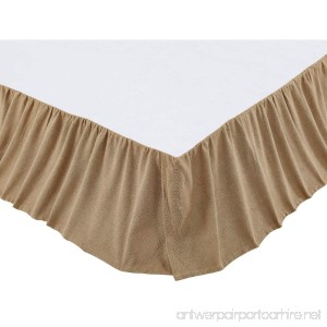 VHC Brands Classic Country Farmhouse Bedding - Burlap Natural Tan Ruffled Bed Skirt King - B06XP18S48