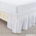 Wrap Around Bed Skirt Queen Size White -Three Sides covers of the bed- Easy Fit-Up to 16 Tailored Drop Elastic Dust Ruffled Bed Skirts - B07FPL8GKJ