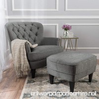 Alfred Grey Fabric Club Chair with Ottoman - B01N0B59X0