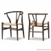 Baxton Studio Wishbone Chair Dark Brown Wood Y Chair - B0046ECJOQ